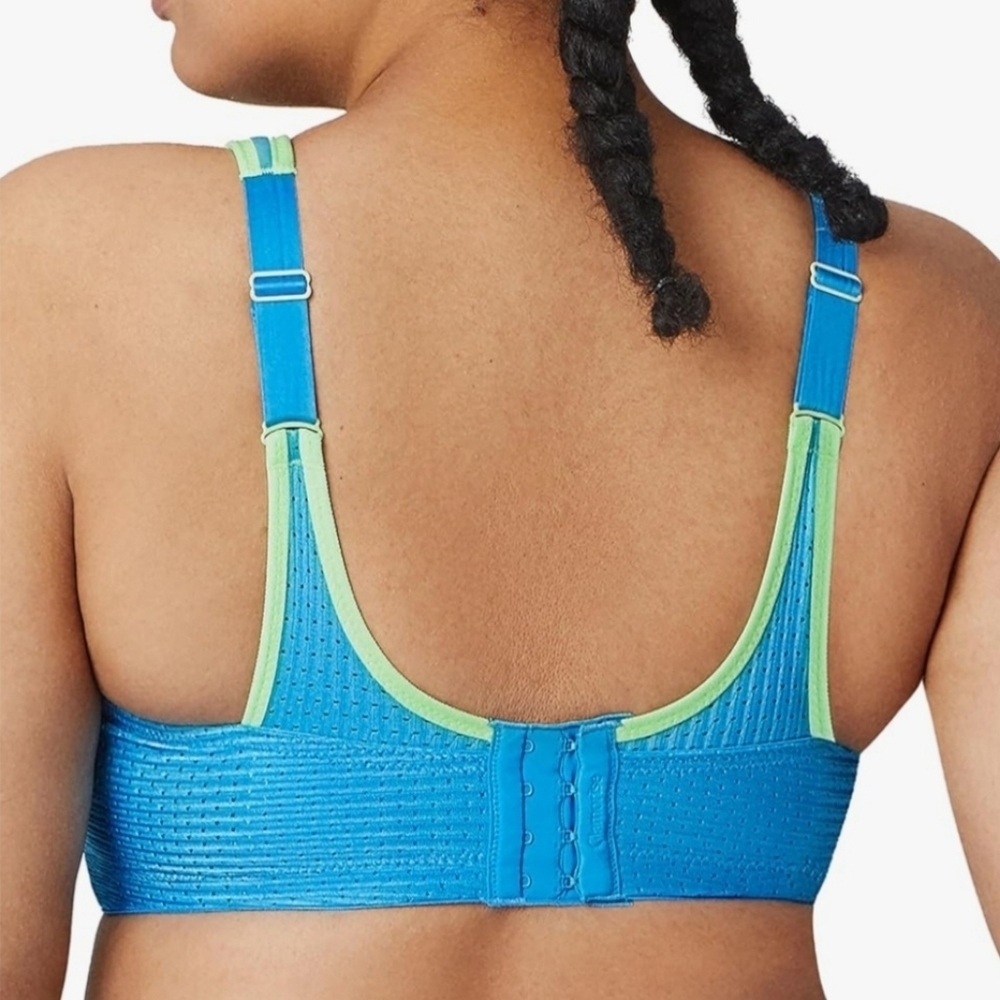 Sz 40DD Blue Green Glamorise Double Layer Custom High Impact Bra - Picture 3 of 11